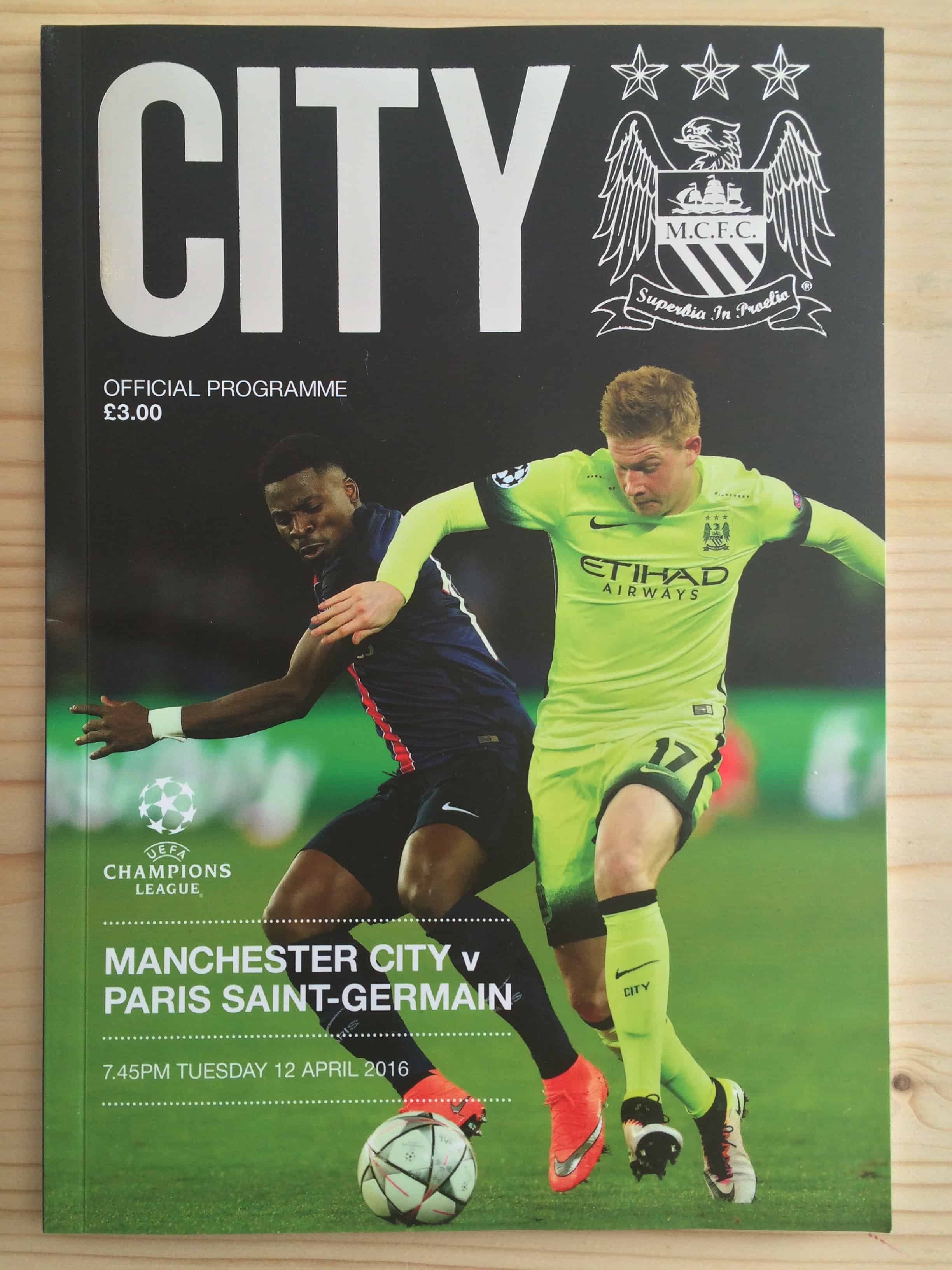 Manchester City FC v Paris St Germain (P.S.G)